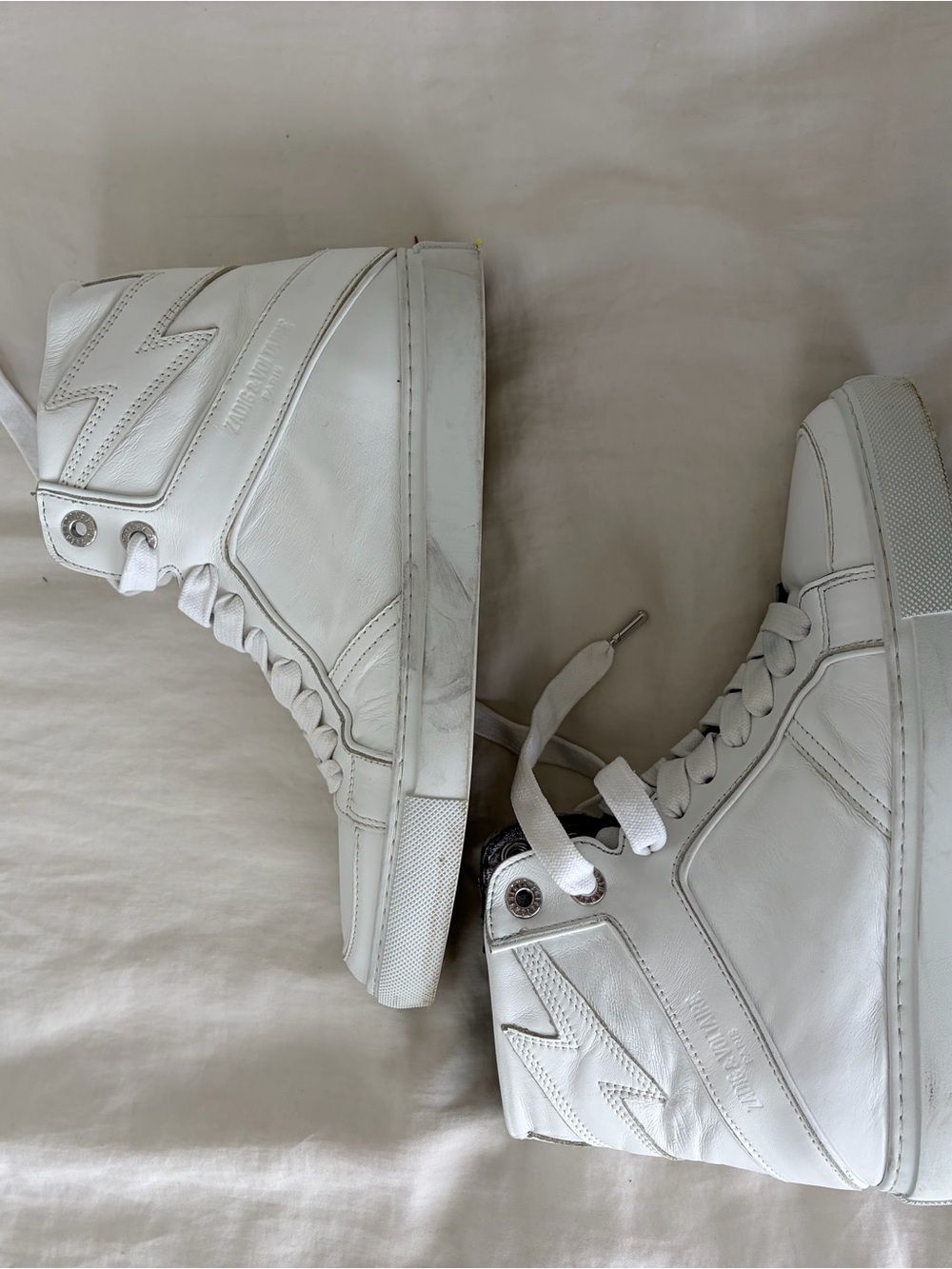 Zadig and voltaire white high top sneakers